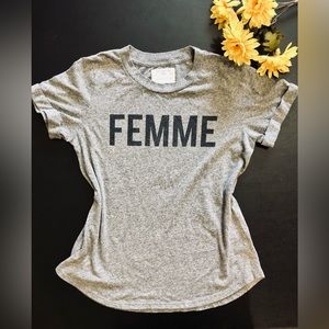 Anthropologie x sol Angeles Femme gray t-shirt soft comfy women’s day medium
